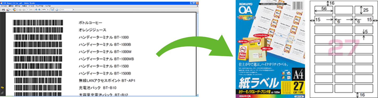 バーコードラベル&RFタグラベル出力機能